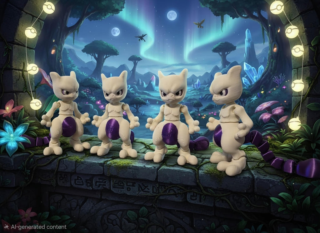3D Printed Articulated Mini Mewtwo Figure