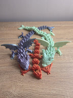 Articulated 3D Printed Baby Dragon Toy | Flexi Winged Dragon Figurine