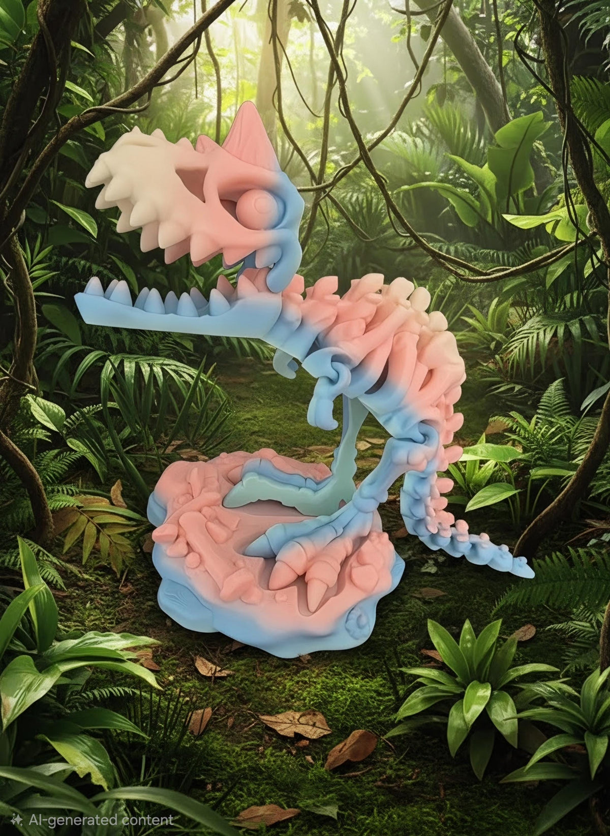 Articulated Pastel T-Rex Skeleton Toy