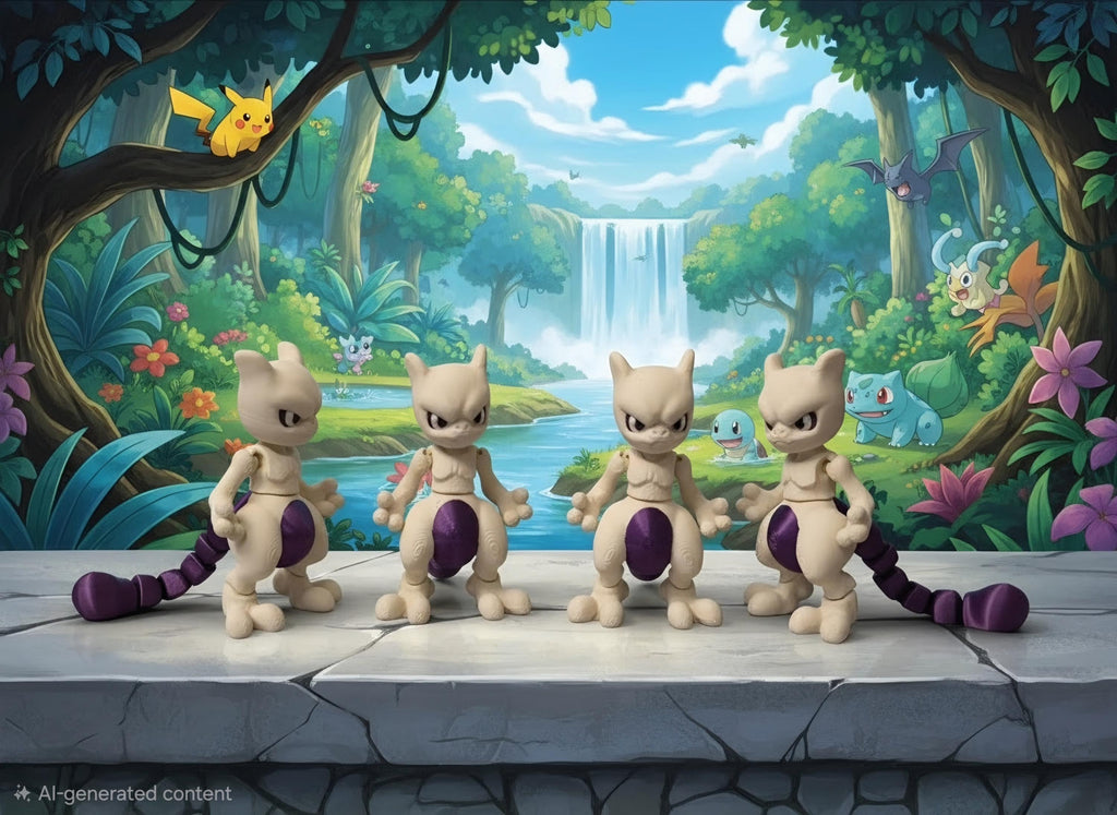 3D Printed Articulated Mini Mewtwo Figure