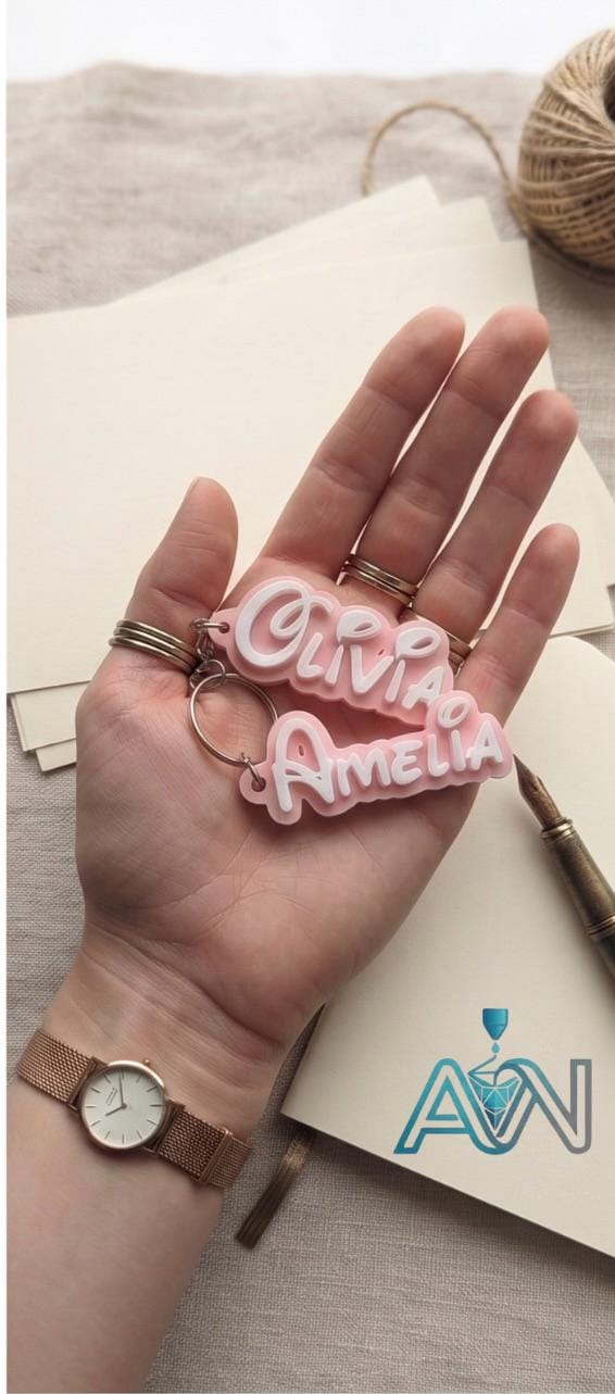 Personalized 3D Printed Name Keychain