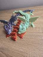 Articulated 3D Printed Baby Dragon Toy | Flexi Winged Dragon Figurine