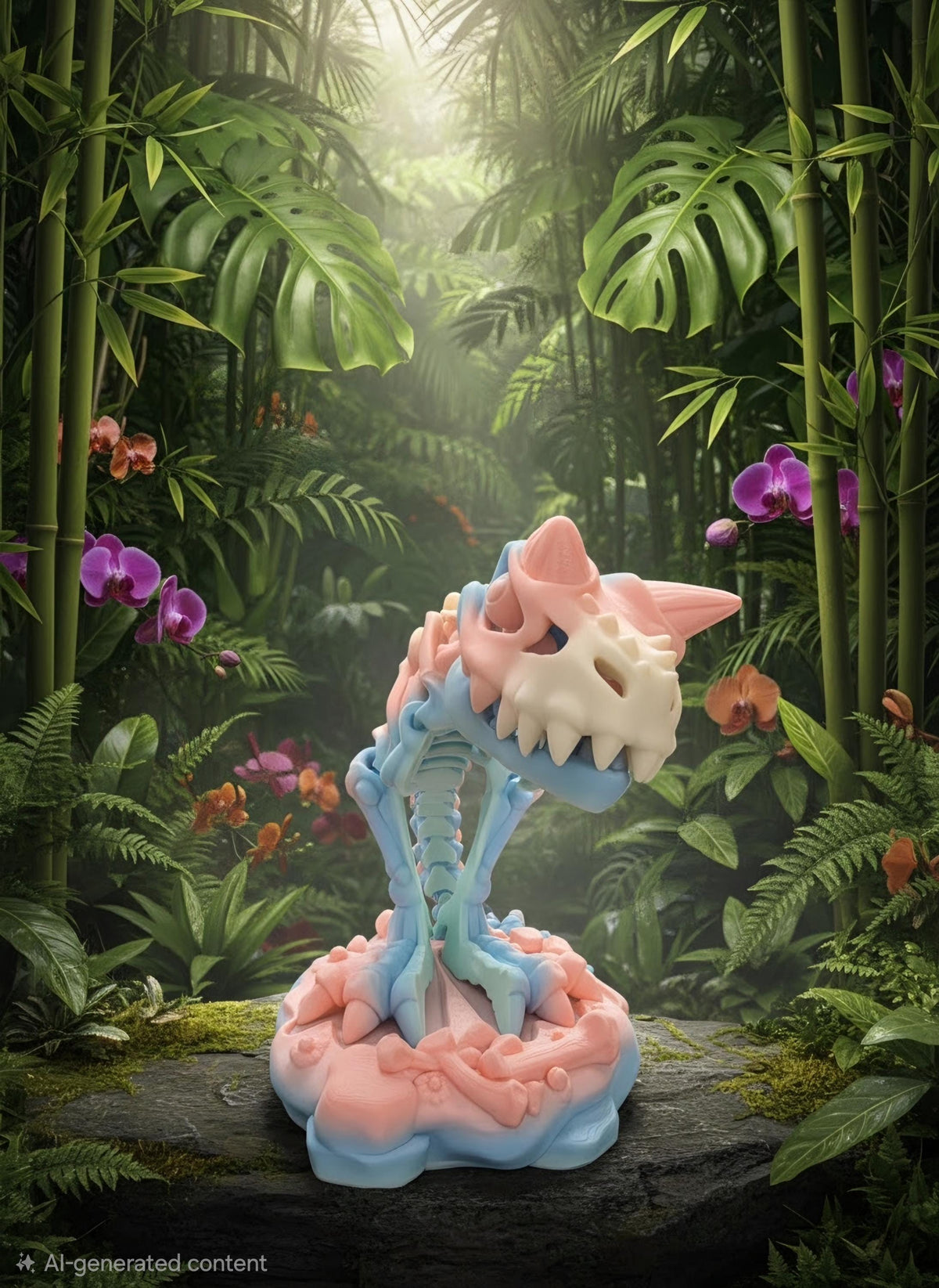 Articulated Pastel T-Rex Skeleton Toy