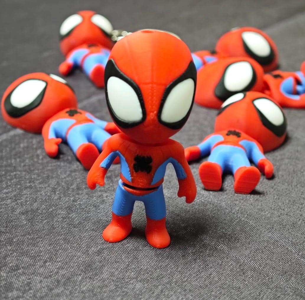 Articulated character Keychain | 3D Printed Wiggling Figure Bag Charm