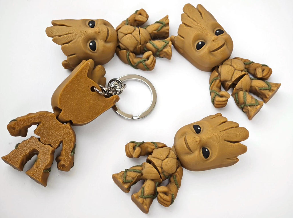 Articulated character Keychain | 3D Printed Wiggling Figure Bag Charm