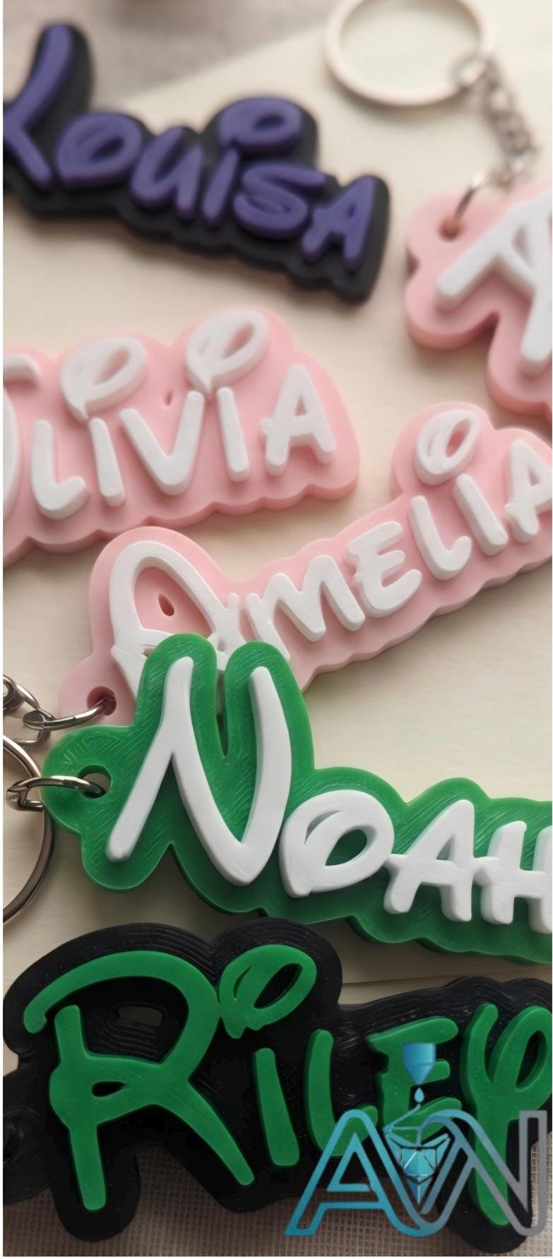 Personalized 3D Printed Name Keychain