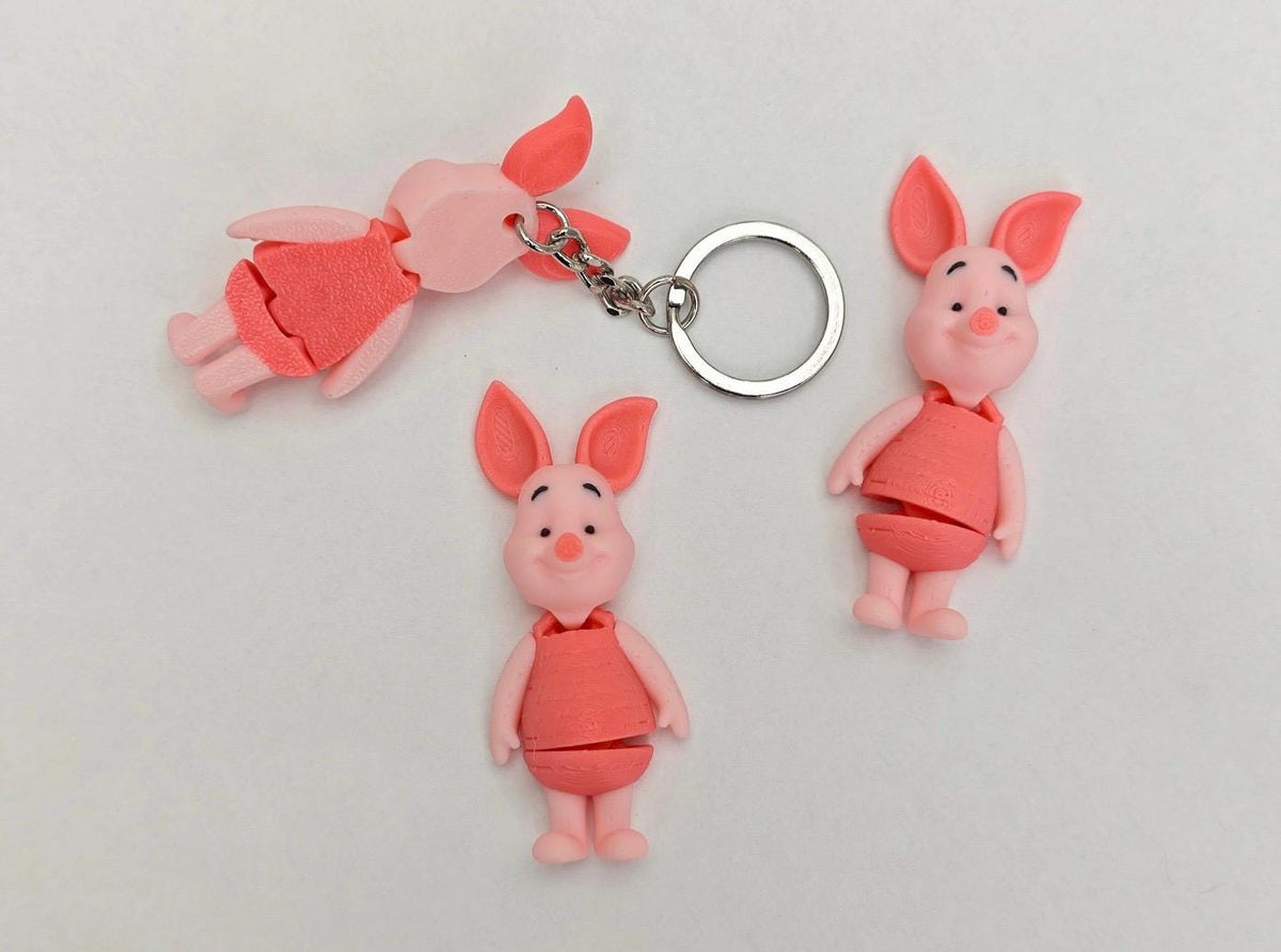 Articulated character Keychain | 3D Printed Wiggling Figure Bag Charm