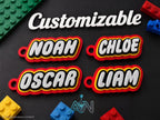 Custom 3D Printed Name Keychain – Block Style Bag Tag with Glossy Resin Finish