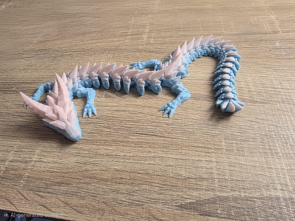 Articulated 3D Printed Baby Dragon Toy | Flexi Winged Dragon Figurine